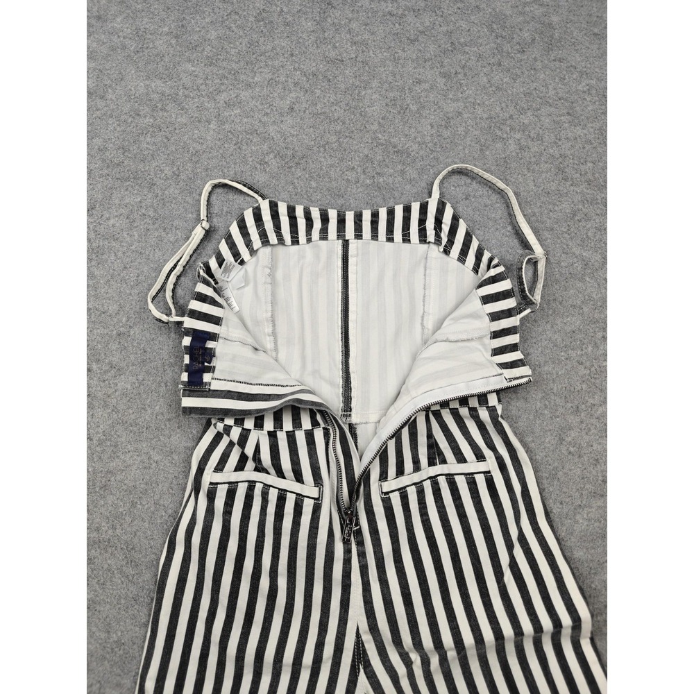 Rachel Rachel Roy Jumpsuit Womens 2 Black Striped Tie Waist Square Neck Wide Leg - Picture 8 of 13